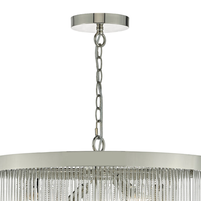 Isla 7lt Pendant Polished Chrome & Clear Glass Rods