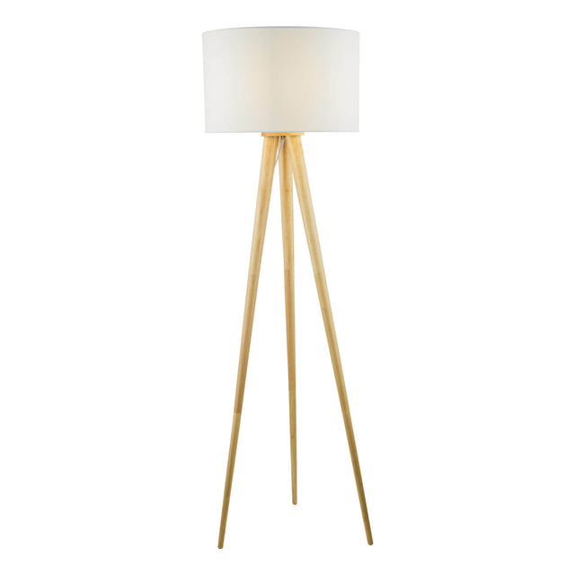 Ivor Floor Lamp Light Wood With Shade