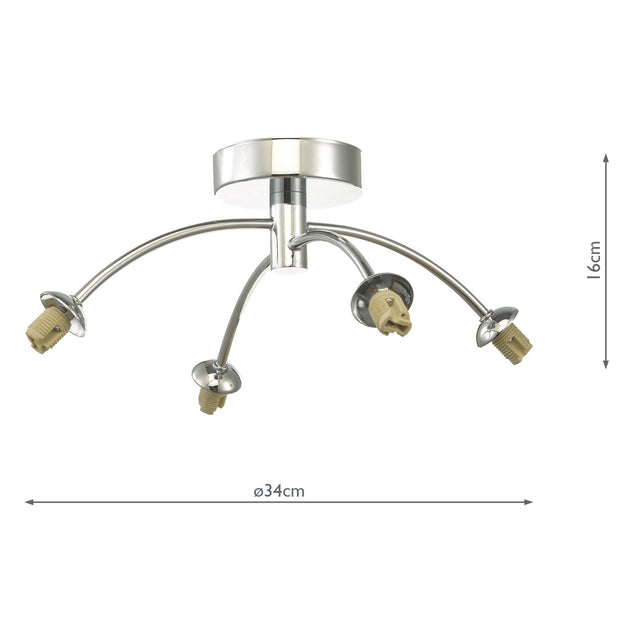 Izzy 4 Light Semi Flush Polished Chrome Frame Only