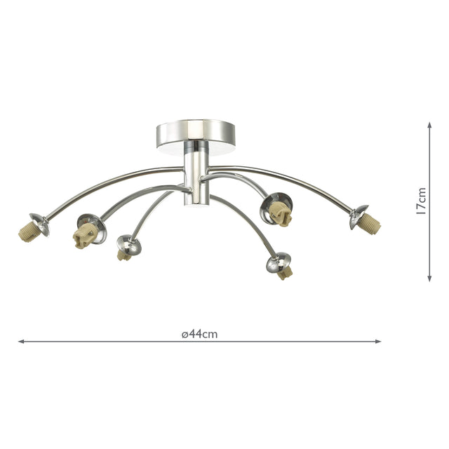 Izzy 6lt Semi Flush Polished Chrome Frame Only