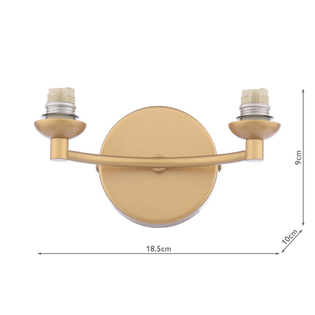 Izzy 2 Light Wall Light Matt Gold Bracket Only