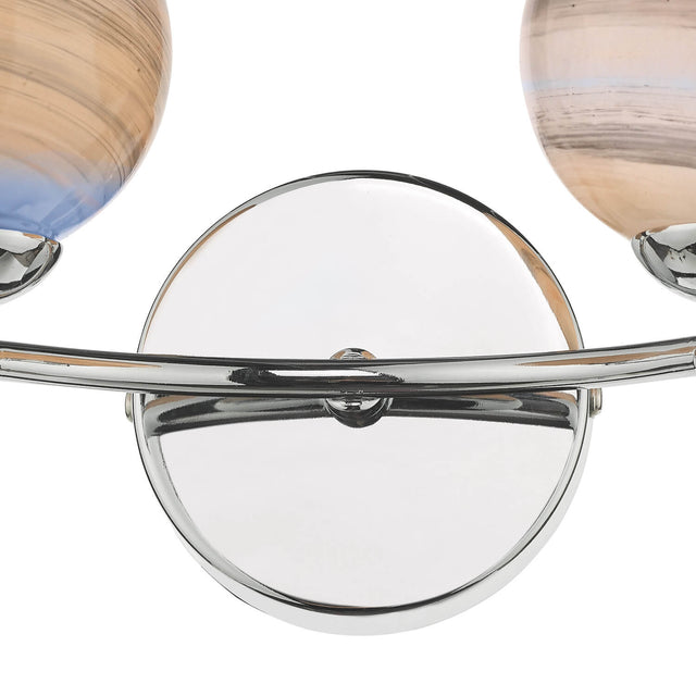 Izzy 2 Light Wall Light Polished Chrome Planet Glass