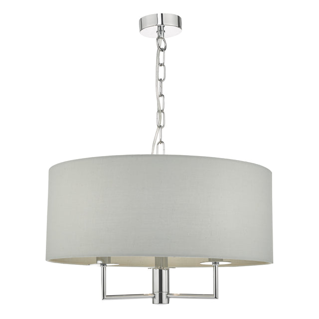 Jamelia 3 Light Pendant Polished Chrome & Grey