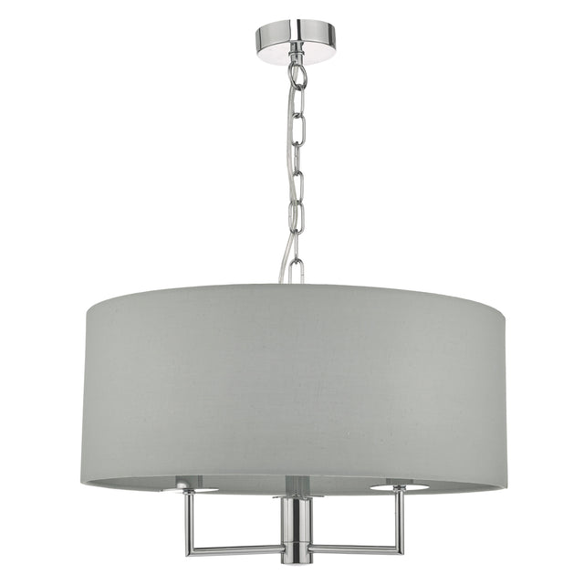 Jamelia 3 Light Pendant Polished Chrome & Grey