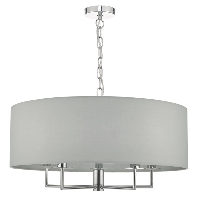 Jamelia 5lt Pendant Polished Chrome & Grey