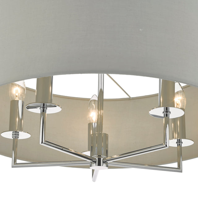 Jamelia 5lt Pendant Polished Chrome & Grey