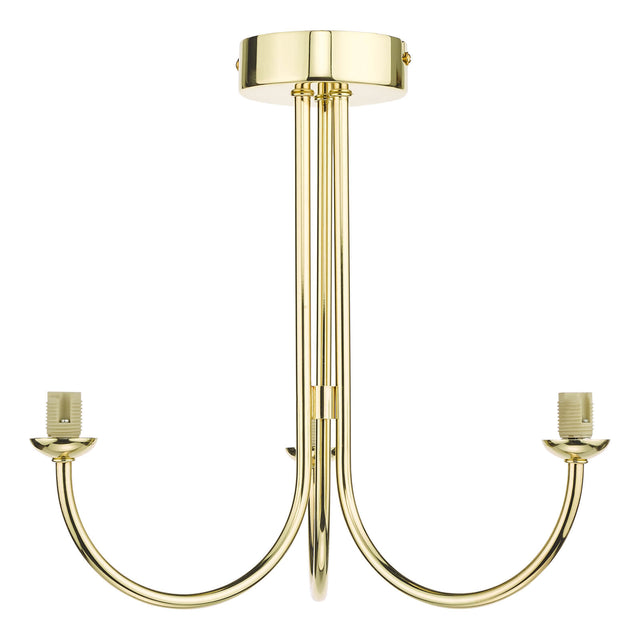 Jared 3 Light Semi Flush Polished Gold Fitting Only