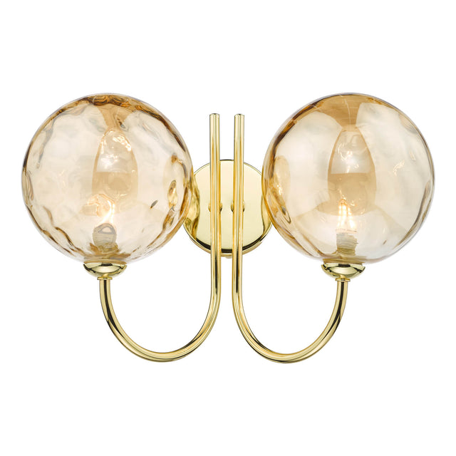 Jared 2 Light Wall Light Polished Gold Champagne Dimpled Glass