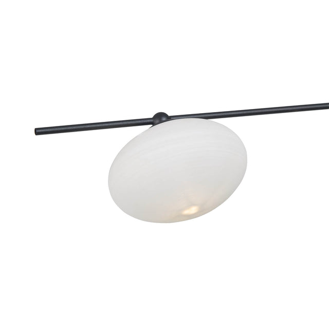 Jasper 3 Light Semi Flush Matt Black Opal glass