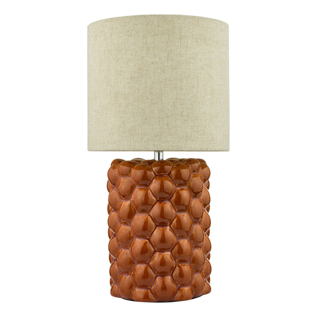 Jayden Table Lamp Orange Glaze With Shade