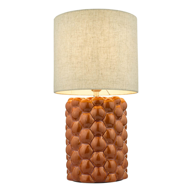 Jayden Table Lamp Orange Glaze With Shade