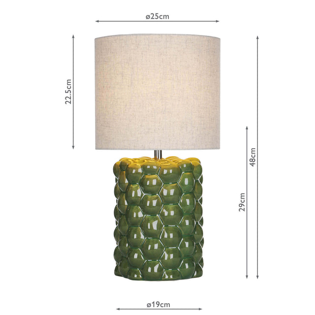 Jayden Table Lamp Green Reactive Glaze With Shade