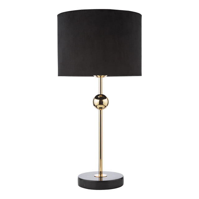 Jillian Table Lamp Marble and Polished Gold With Shade