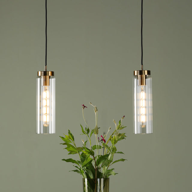 Jodelle Pendant Polished Bronze and Glass