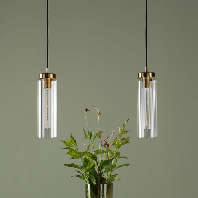 Jodelle Pendant Polished Bronze and Glass