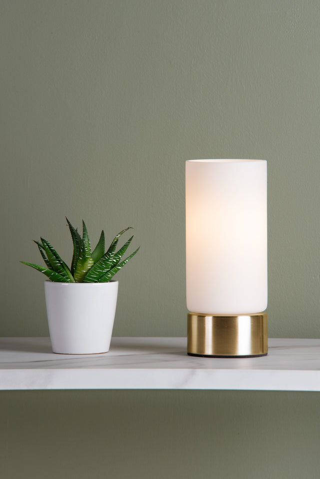 Jot Touch Table Lamp Gold Opal Glass