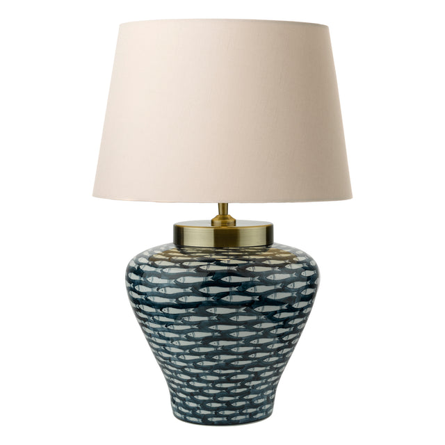 Joy Table Lamp Blue/White Fish Motif Base Only