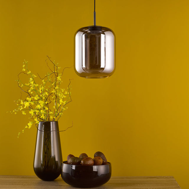 Jurek Pendant Satin Black and Smoked Glass LED