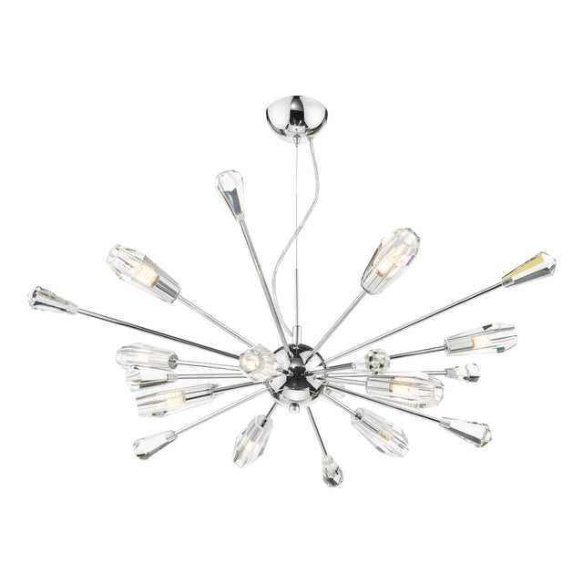 Kalyssa 10 Light Pendant Polished Chrome and Glass