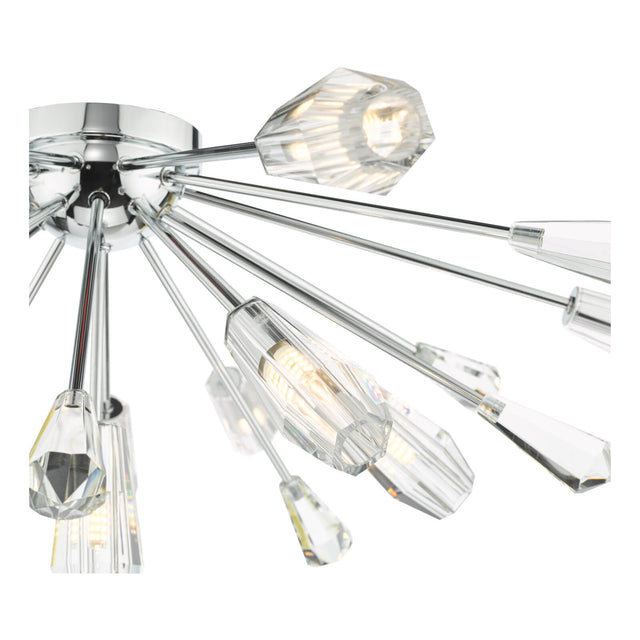 Kalyssa 11 Light Flush Polished Chrome and Glass