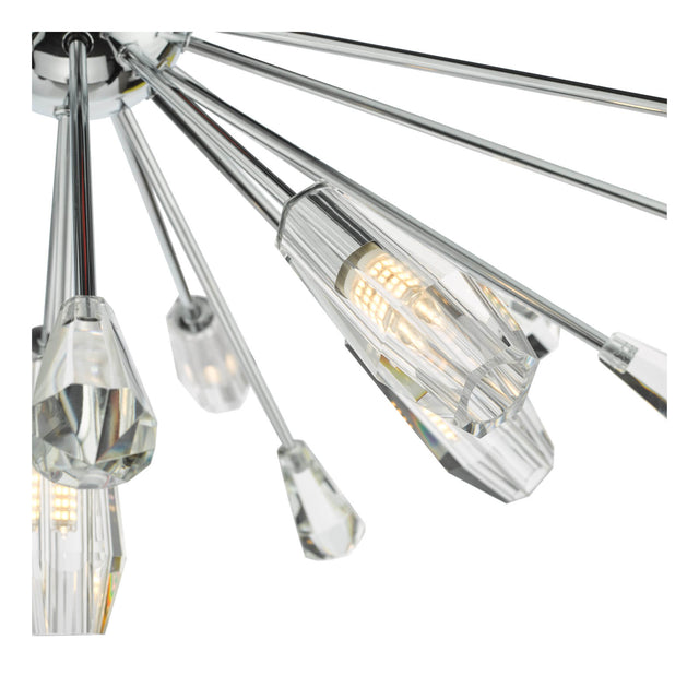 Kalyssa 11 Light Flush Polished Chrome and Glass