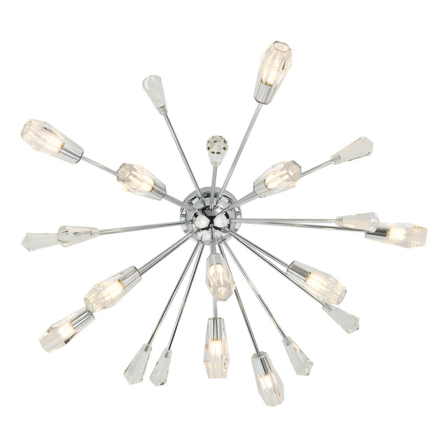 Kalyssa 11 Light Flush Polished Chrome and Glass