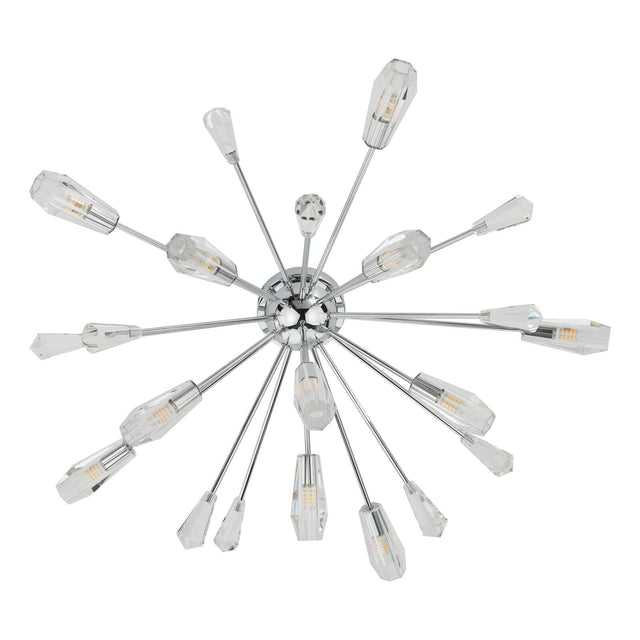 Kalyssa 11 Light Flush Polished Chrome and Glass