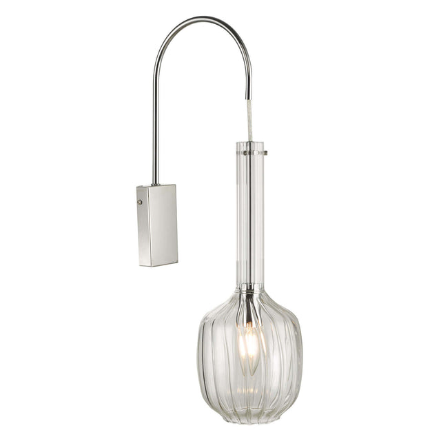 Kasha Single Wall Light Clear Glass & Polished Chrome