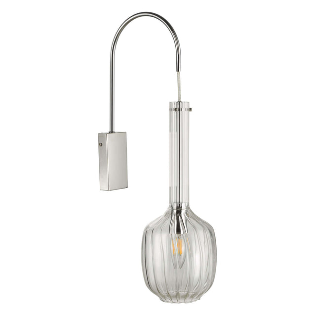 Kasha Single Wall Light Clear Glass & Polished Chrome