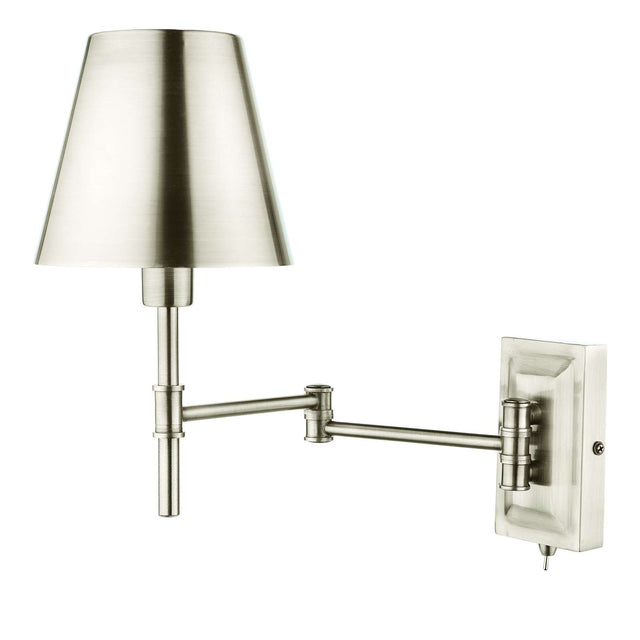 Kensington 1 Light Swing Arm Wall Light Polished Nickel