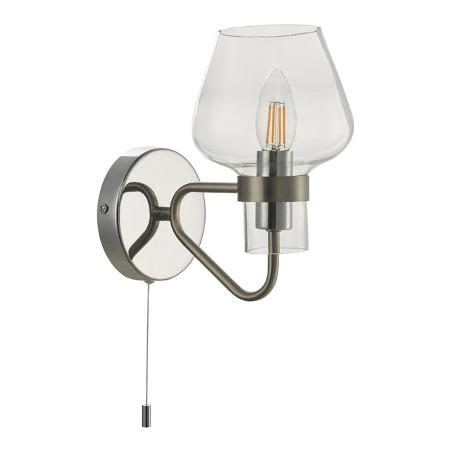 Keta Wall Light Satin Chrome Glass