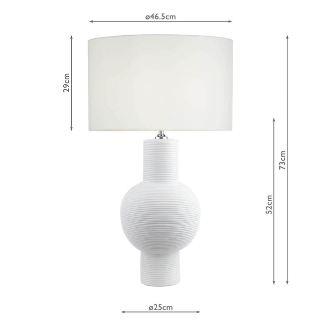 Kiara Table Lamp White Ceramic With Shade