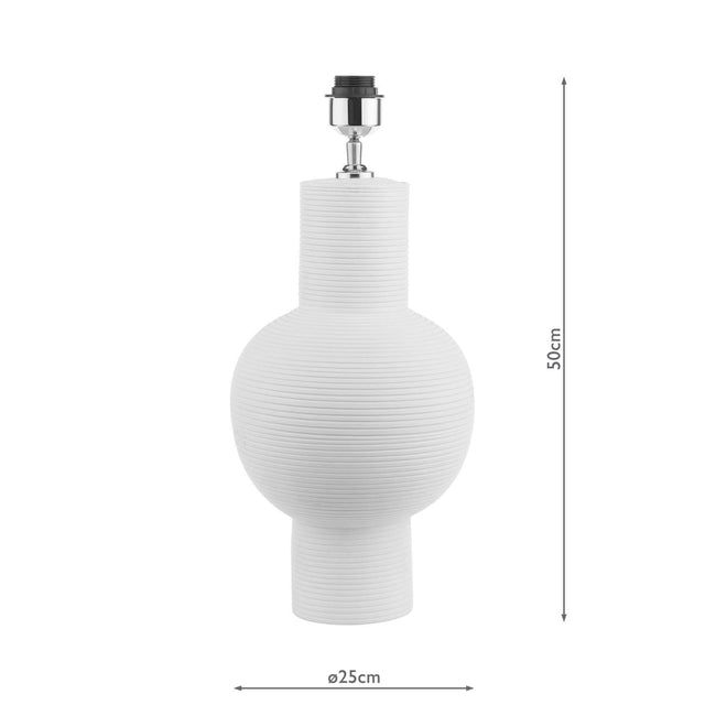 Kiara Table Lamp White Ceramic Base Only