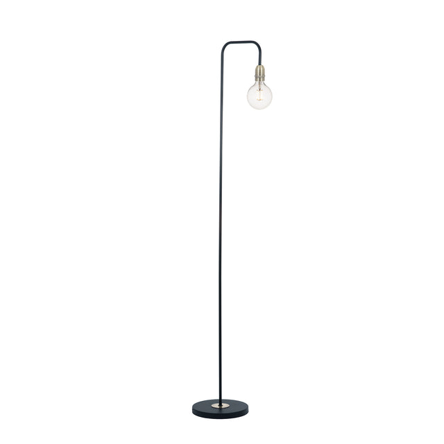 Kiefer Floor Lamp Black & Antique Brass