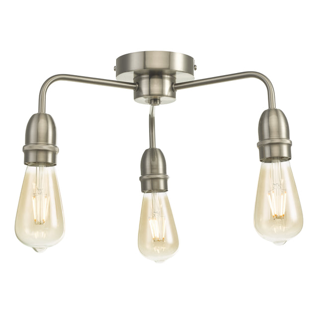 Kiefer 3 Light Flush Satin Chrome