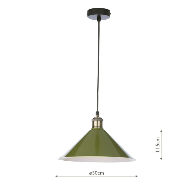 Kinsley Easy Fit Metal Shade Gloss Green 30cm