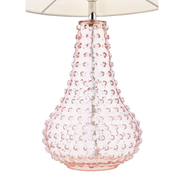 Kristina Table Lamp Pink Glass With Shade