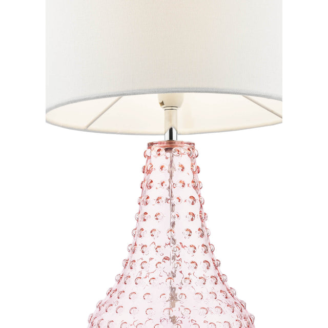 Kristina Table Lamp Pink Glass With Shade