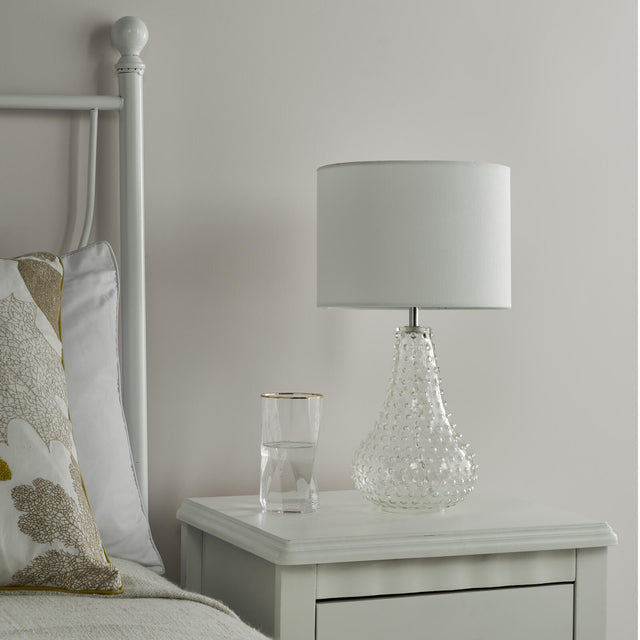 Kristina Table Lamp Textured Glass With Shade