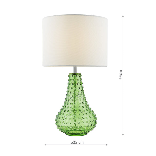 Kristina Table Lamp Green Glass With Shade