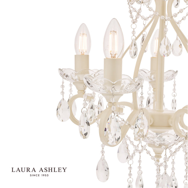 Laura Ashley Shamley 5lt Chandelier Matt White Glass