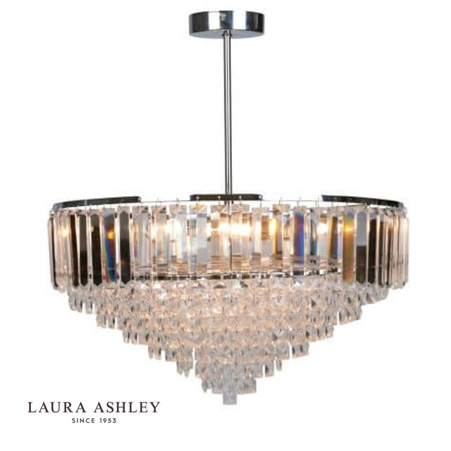 Laura Ashley Vienna 5lt Semi Flush Crystal & Polished Chrome