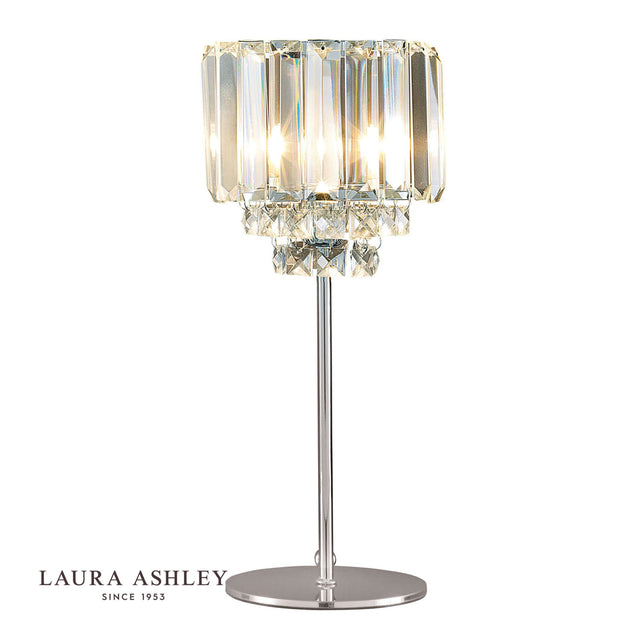 Laura Ashley Vienna Table Lamp Crystal & Polished Chrome