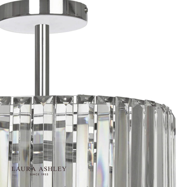 Laura Ashley Fernhurst 3lt Semi Flush Polished Chrome Glass