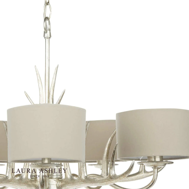 Laura Ashley Mulroy 5lt Antler Chandelier Champagne With Shades