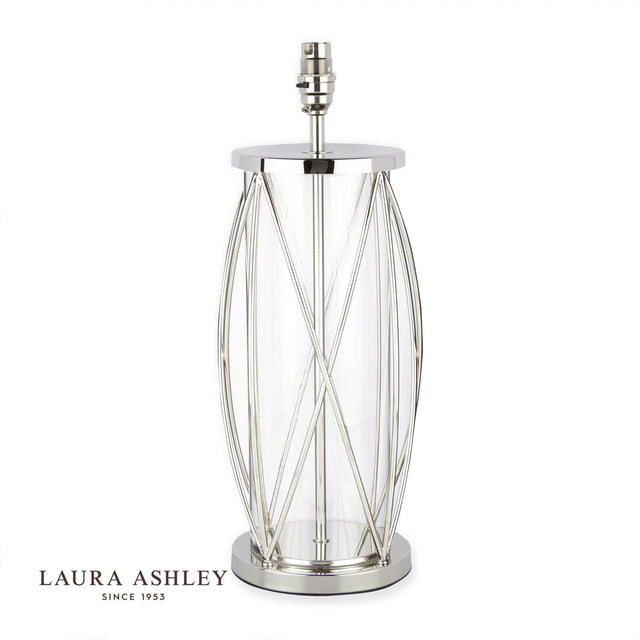 Laura Ashley Beckworth Large Table Lamp Polished Nickel Glass Base Only