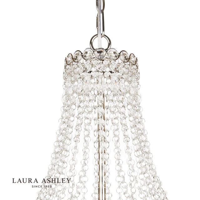 Laura Ashley Enid 5lt Chandelier Polished Nickel & Cut Glass