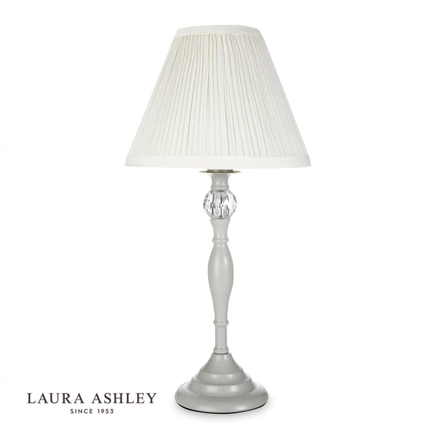 Laura Ashley Ellis Table Lamp Grey With Ivory Shade