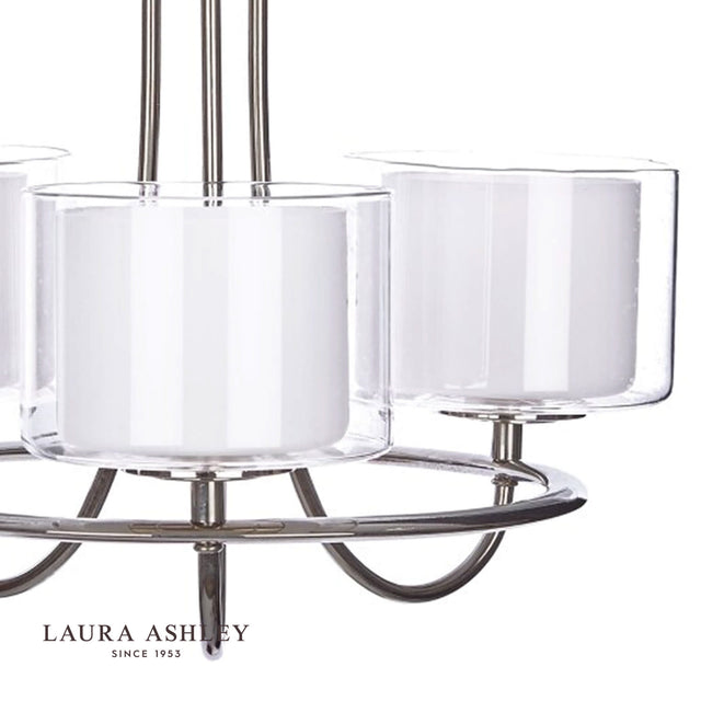 Laura Ashley Southwell 3lt Chandelier Polished Nickel & Glass Shades