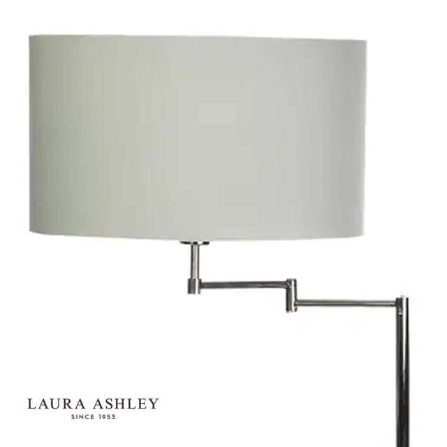 Laura Ashley Marlowe Swing Arm Floor Lamp Polished Nickel With Shade